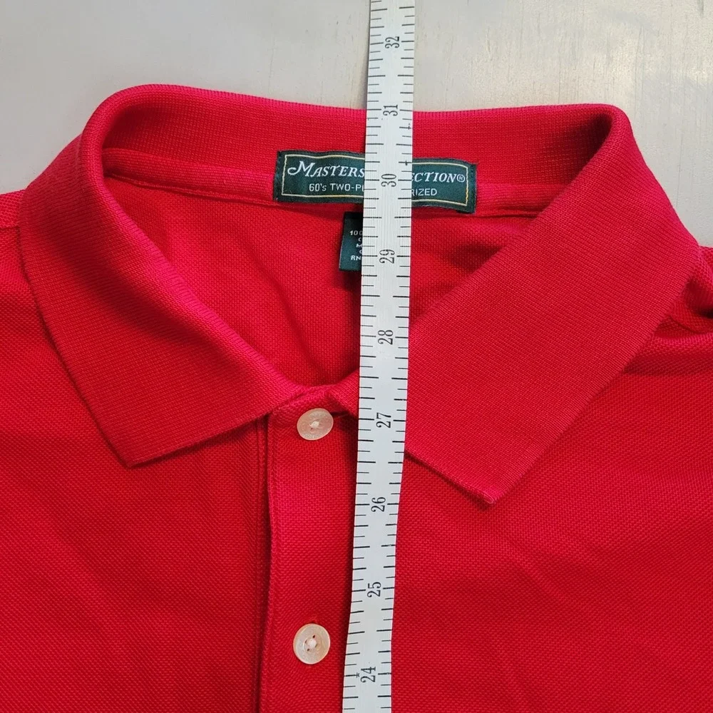 Masters Collection Mens Red Pima Cotton Polo Shirt Mercerized Golf Top Size M